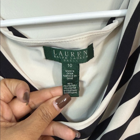 Lauren Ralph Lauren Black White Striped Sleeveless - Size 10 - Picture 5 of 7